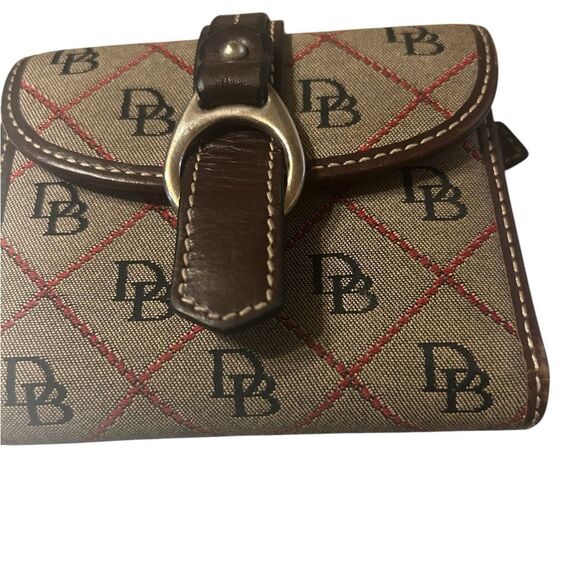 Dooney & Bourke Brown and Beige Bi-Fold Wallet - Picture 2 of 11